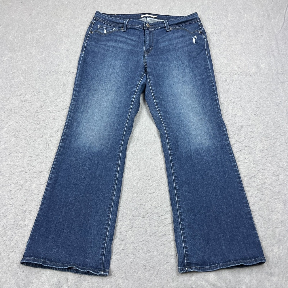 Levi's 529 Curvy Bootcut Jeans Womens 33x28 Dark Blue‎ Pants Stretch Denim